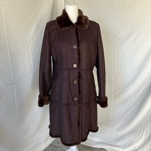 Boho Brown Fur-Trimmed Trench Coat-Bromley sport